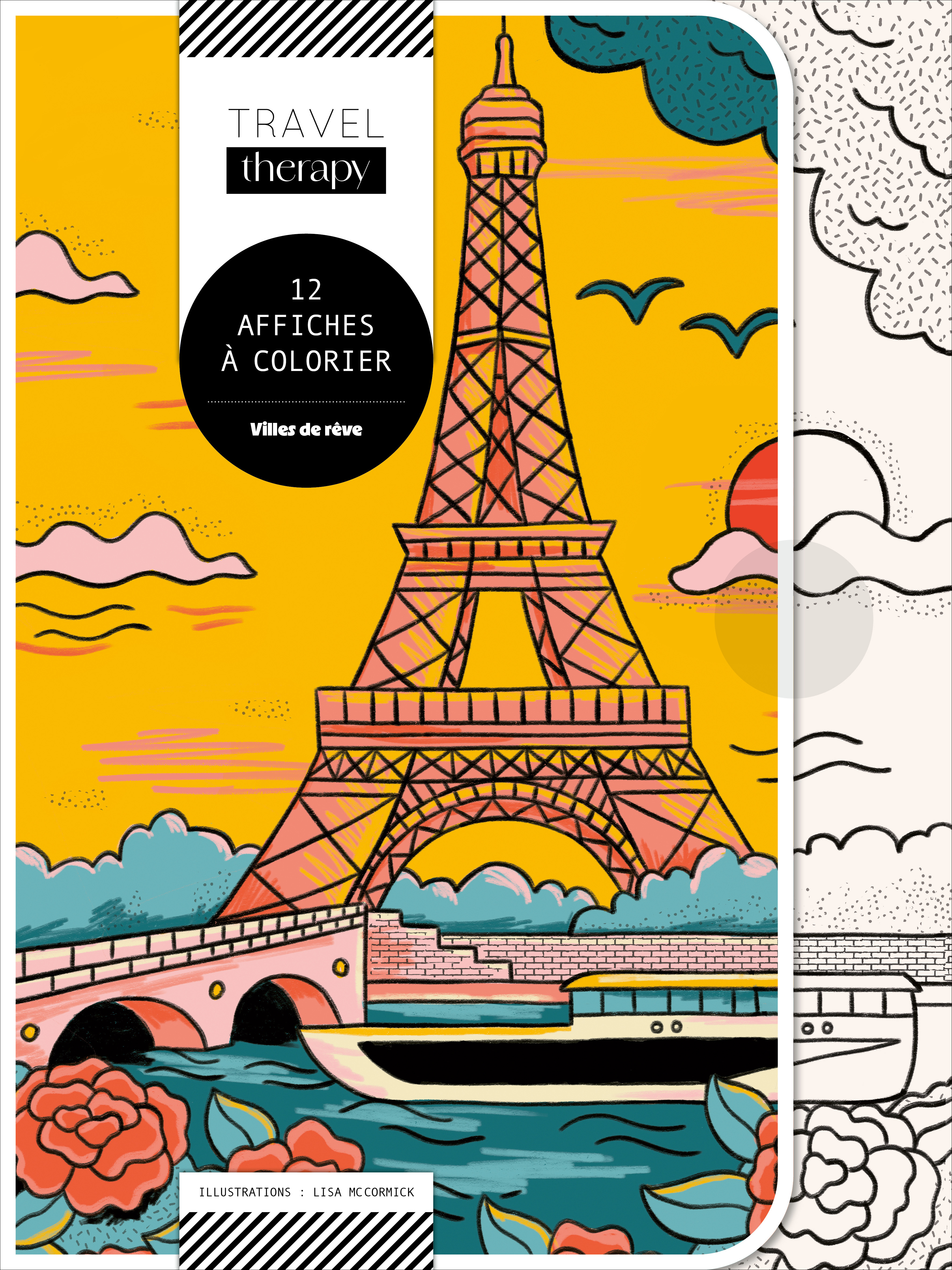 VILLES DE REVE - 12 AFFICHES A COLORIER - 12 AFFICHES TRENDY A COLORIER