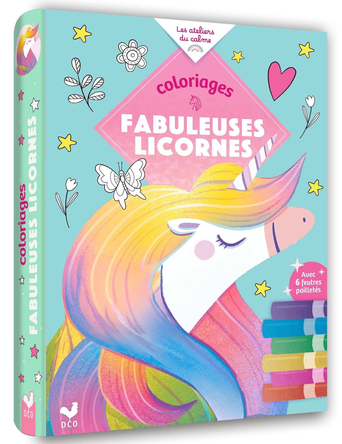 Coloriages Fabuleuses licornes - avec feutres pailletés