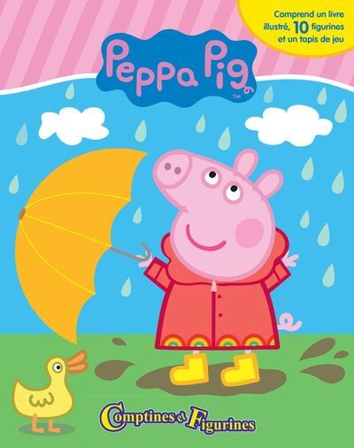 PEPPA PIG LIVRE CARTONNE + 10 FIGURINES + 1 TAPIS DE JEU
