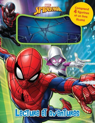 MARVEL SPIDERMAN LIVRE CARTONNE + 4 FIGURINES