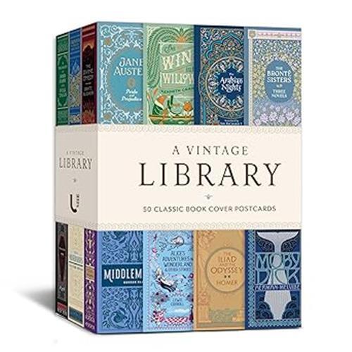 A Vintage Library: 50 Classic Book Cover Postcards /anglais