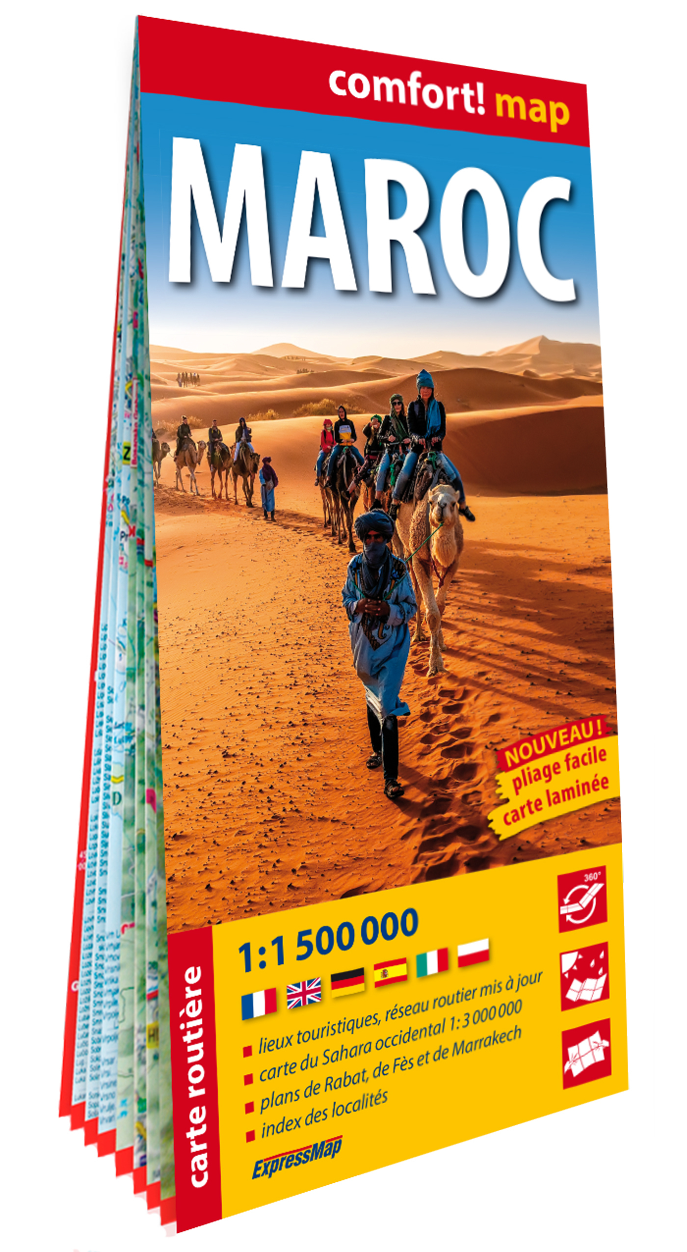 MAROC 1/1.500.000 (CARTE FORMAT GRAND LAMINEE) - NOUVELLE EDITION