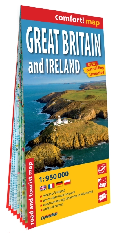 GRANDE-BRETAGNE ET IRLANDE 1/950.000 (CARTE GRAND FORMAT LAMINEE) - ANGLAIS