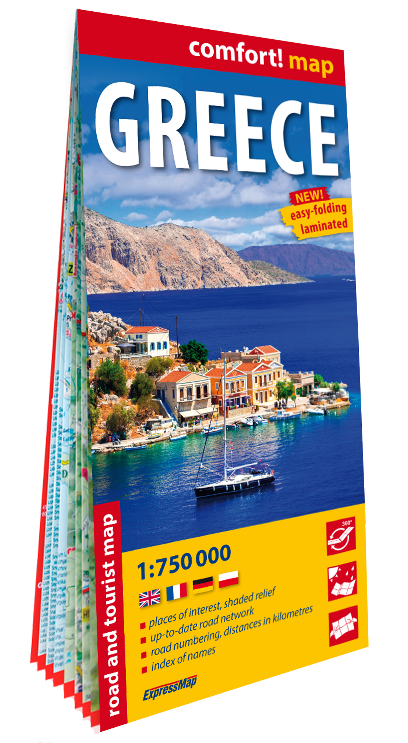 GRECE 1/750.000 (CARTE GRAND FORMAT LAMINEE) - NOUVELLE EDITION