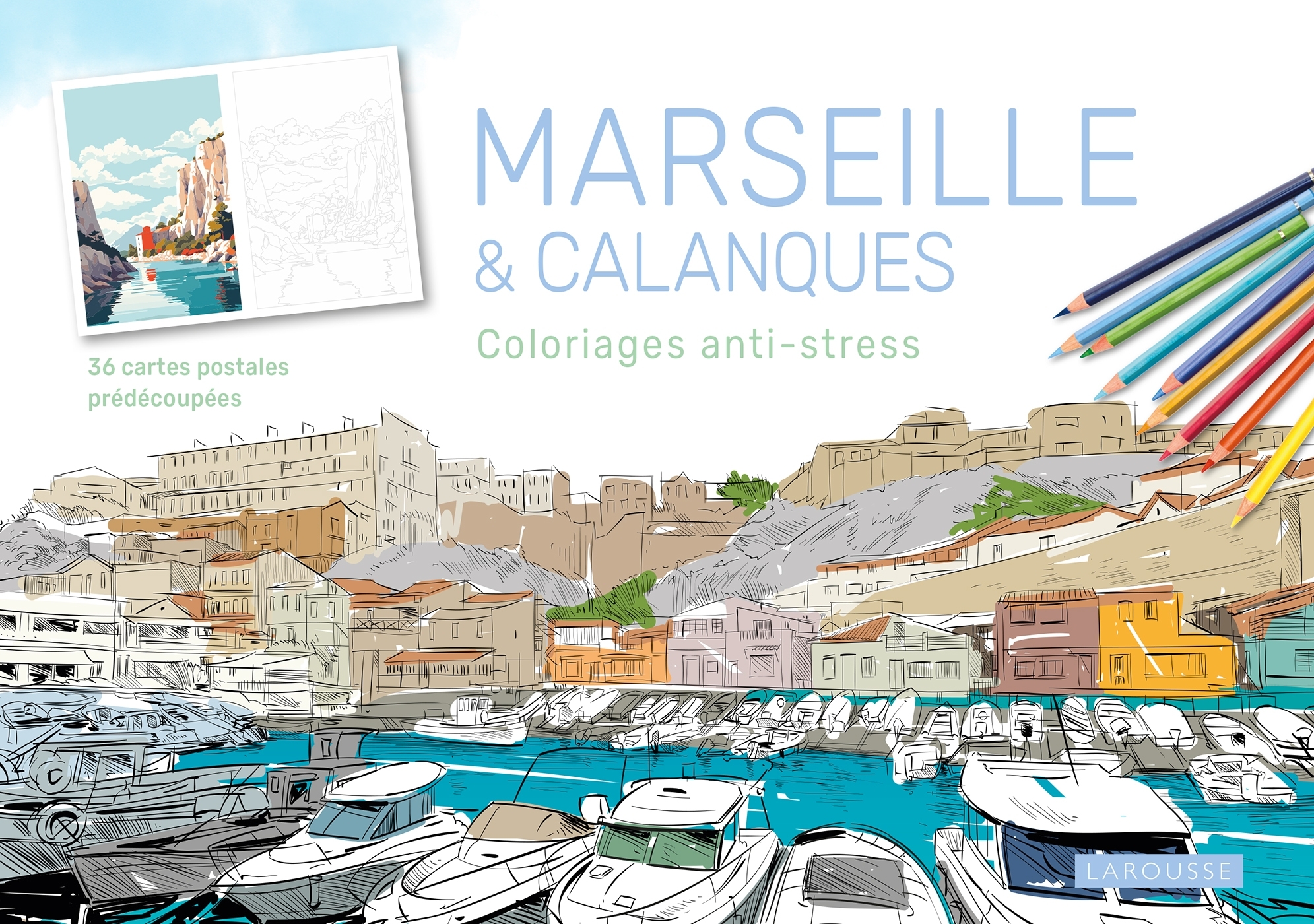 Marseille et les calanques - Carnet coloriages cartes postales