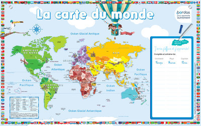 POSTERS EFFACABLES - LA CARTE DU MONDE