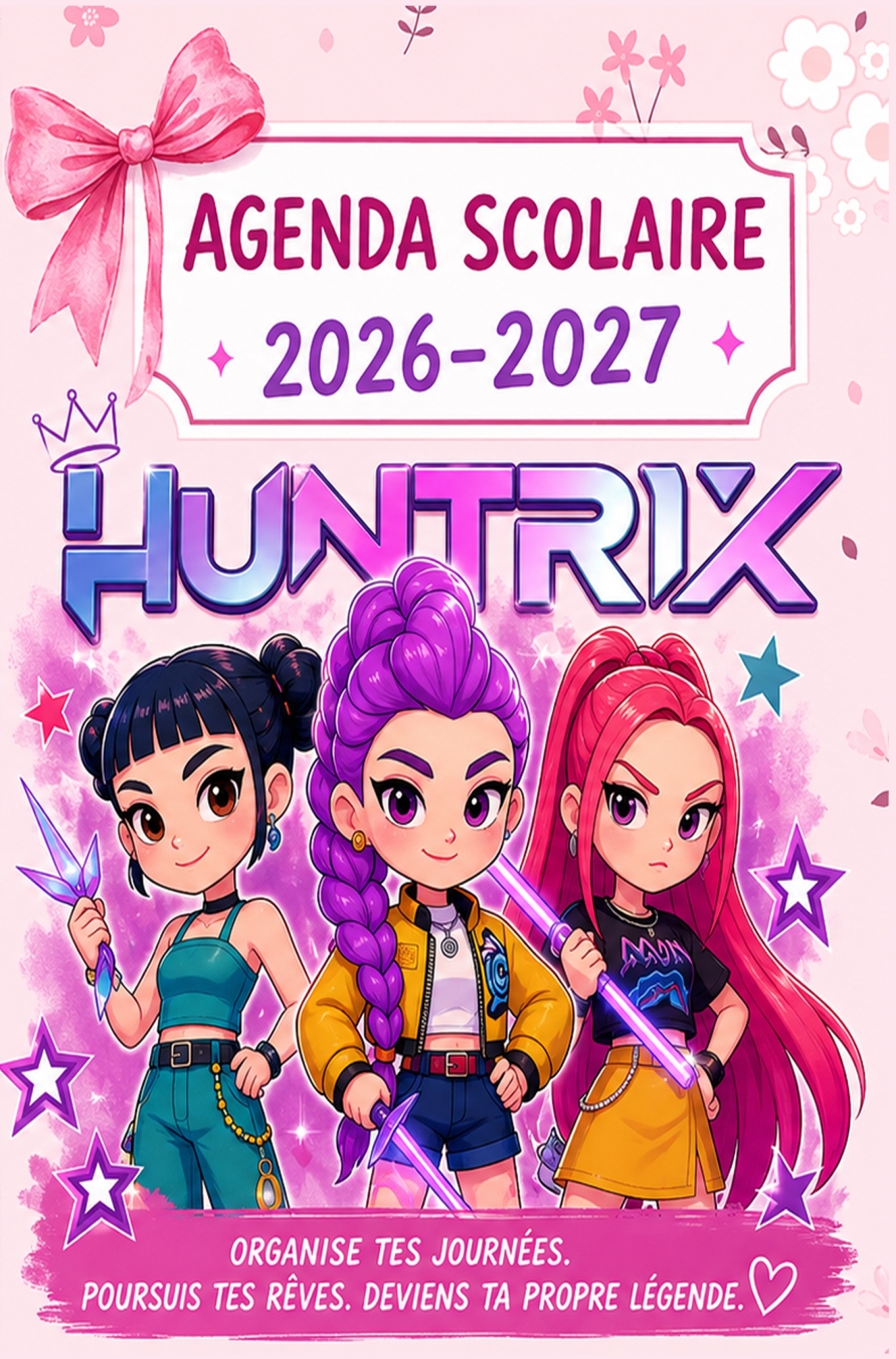 Agenda Scolaire 2026-2027 KPop Demon Hunters - Organisateur Hebdomadaire pour Filles et Adolescentes - Primaire, Collège et Lycée -...