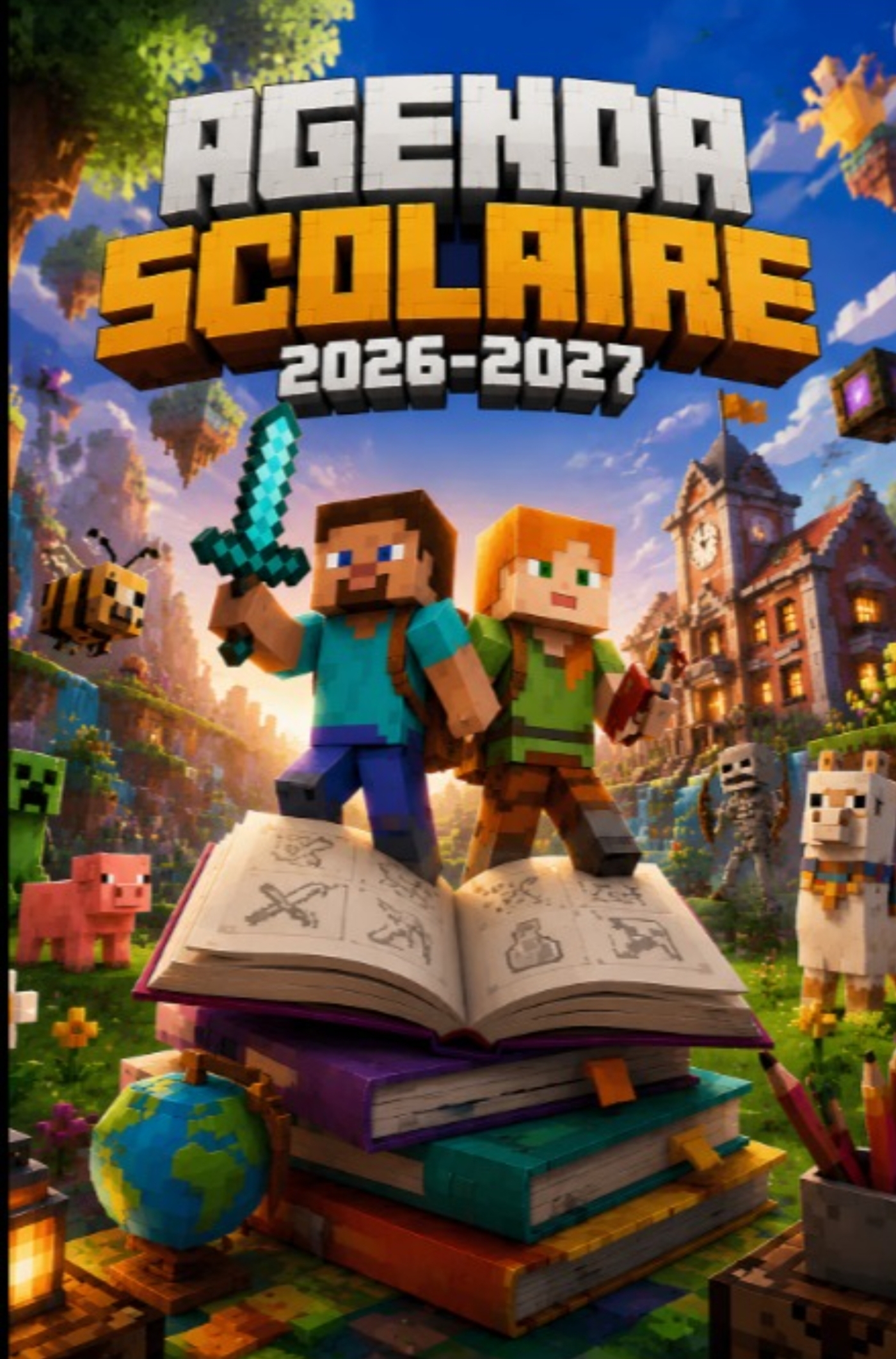 Agenda Scolaire 2026 2027 - Organisateur scolaire quotidien pour garçons et filles - Primaire, Collège & Lycée ...