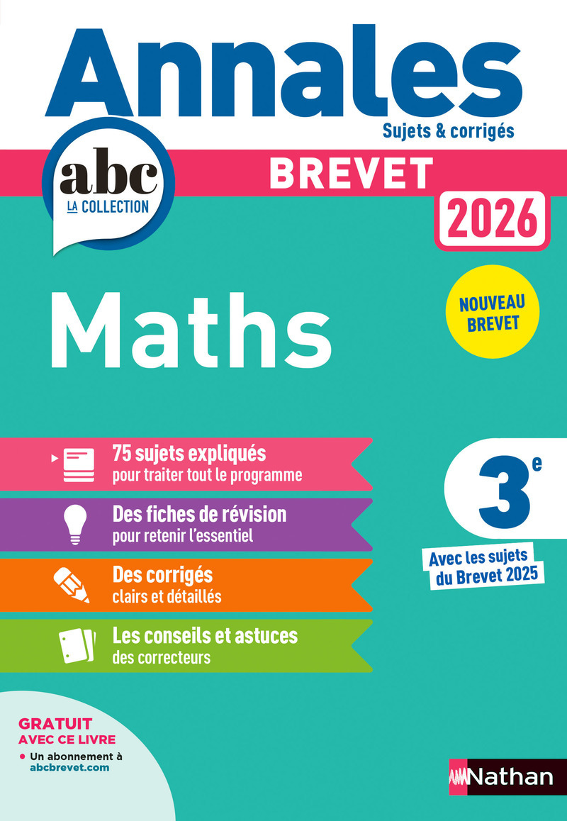 Annales Brevet 2026 Maths - Sujets & Corrigés