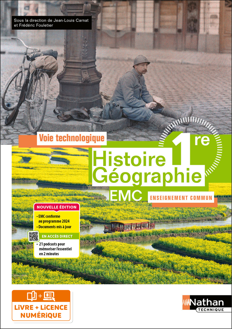 Histoire-Géographie - EMC - 1re Enseignement commun - Voie technologique - Éd. 2025 - Livre + licence