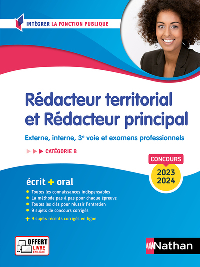 Concours Rédacteur territorial et Rédacteur principal Catégorie B - Concours externe, interne, 3e voie et examens professionnels - N° 18 - 2023 - 2024 - N° 18