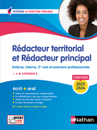 Concours Rédacteur territorial et Rédacteur principal Catégorie B - Concours externe, interne, 3e voie et examens professionnels - N° 18 - 2023 - 2024 - N° 18