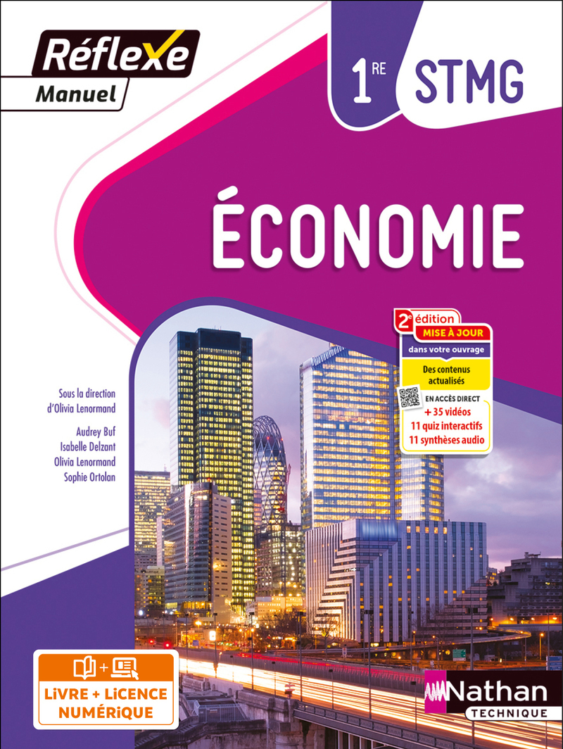 Economie - 1ère STMG (Manuel Réflexe) Livre + Licence élève - 2023