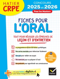 Hatier CRPE -  Fiches pour l'épreuve orale de leçon et d'entretien - Concours 2025-2026