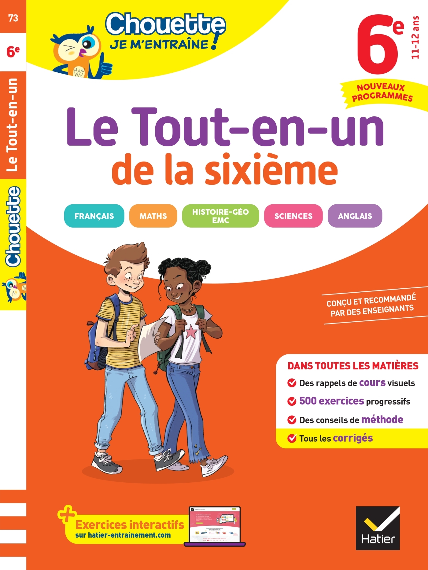 Chouette Je m'entraîne - Le Tout-en-un 6e Nouveau programme (toutes les matières)