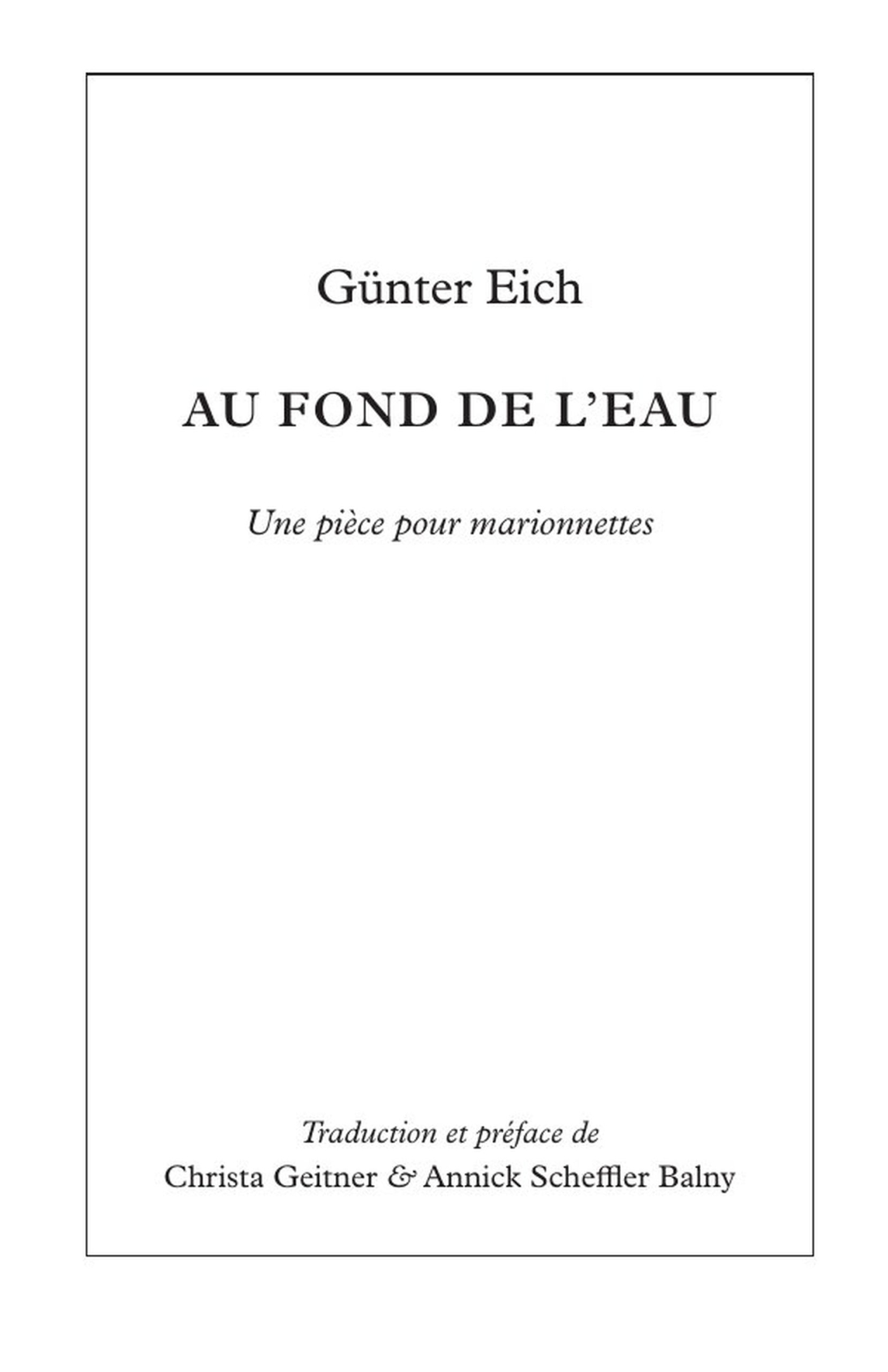 Au fond de l'eau