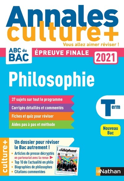 Annales Bac 2021 Philosophie - Culture +