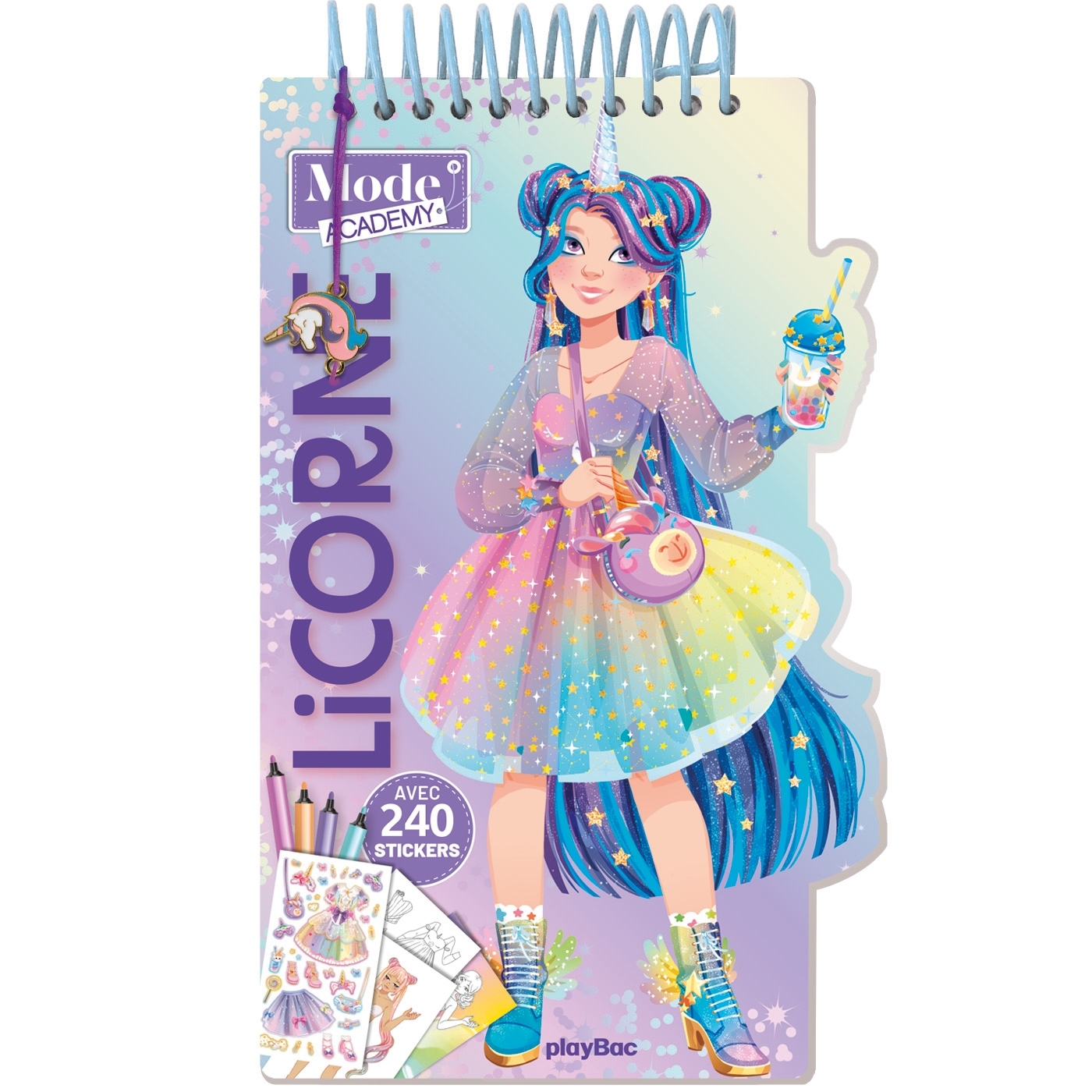 Carnet créatif Mode Academy Licorne (avec un bracelet)