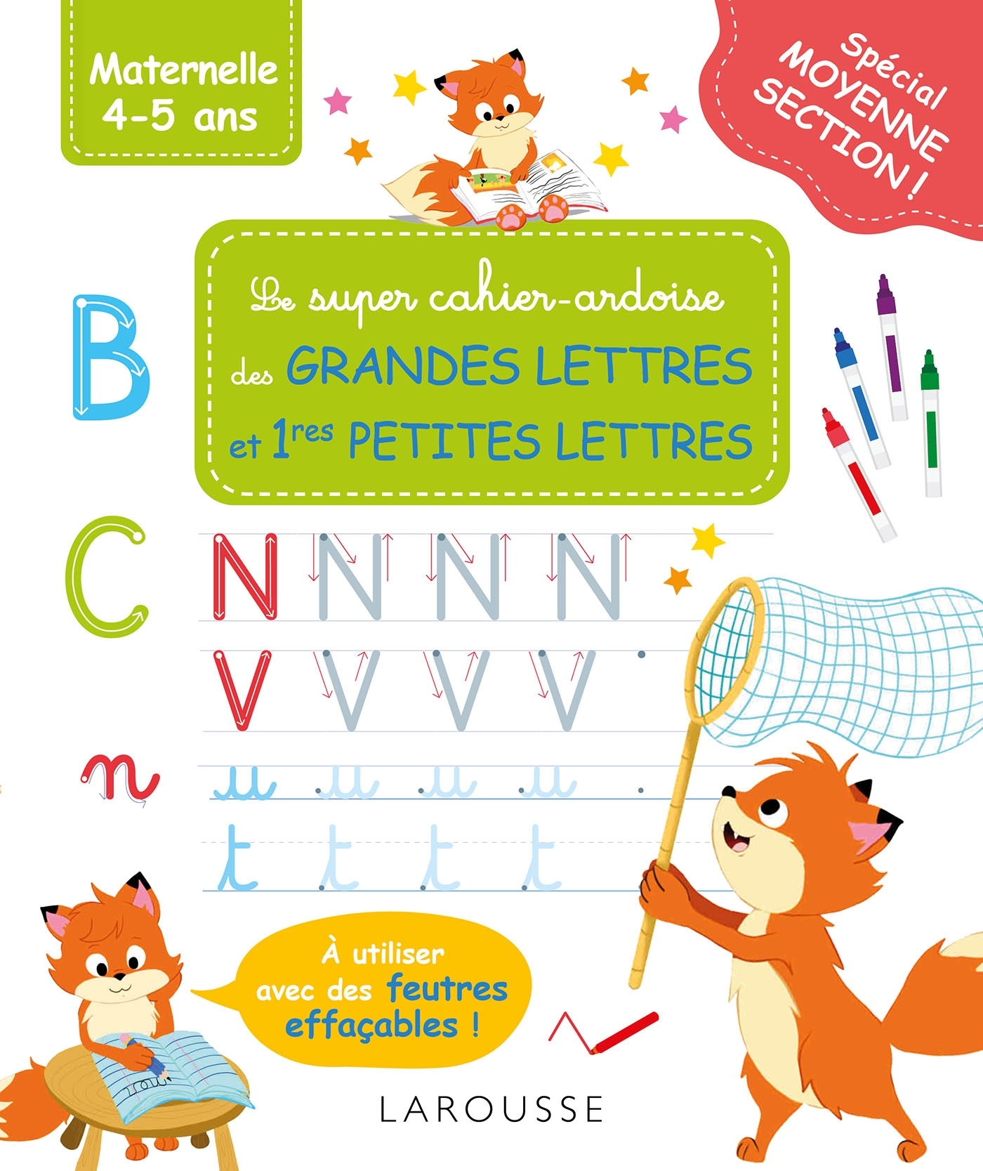 Mon super cahier ardoise Moyenne Section -grandes lettres - premières petites lettres