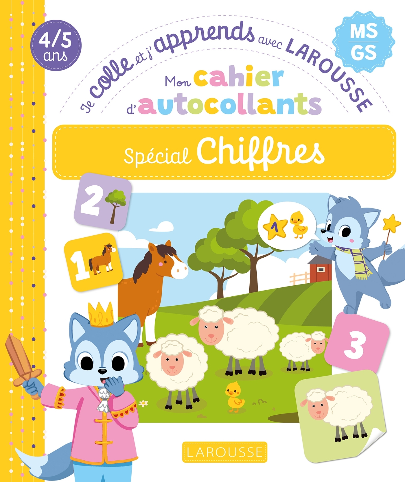 Mon cahier d'autocollants spécial Chiffres (MS/GS) - Je colle et j'apprends avec Larousse