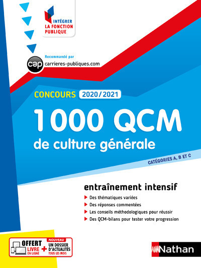 1 000 QCM Culture générale - Concours 2020-2021 - N28 - Catégories ABC (IFP) - 2020