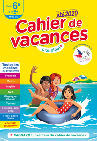 Cahier de vacances 2020, de la 6e vers la 5e