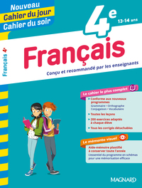 Français 4e - Cahier du jour Cahier du soir