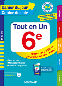 Tout en Un 6e - Cahier du jour Cahier du soir