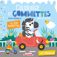 Mon P'tit Hemma - Coloriage et gommettes pour les petits - Les véhicules - + de 200 gommettes repositionnables