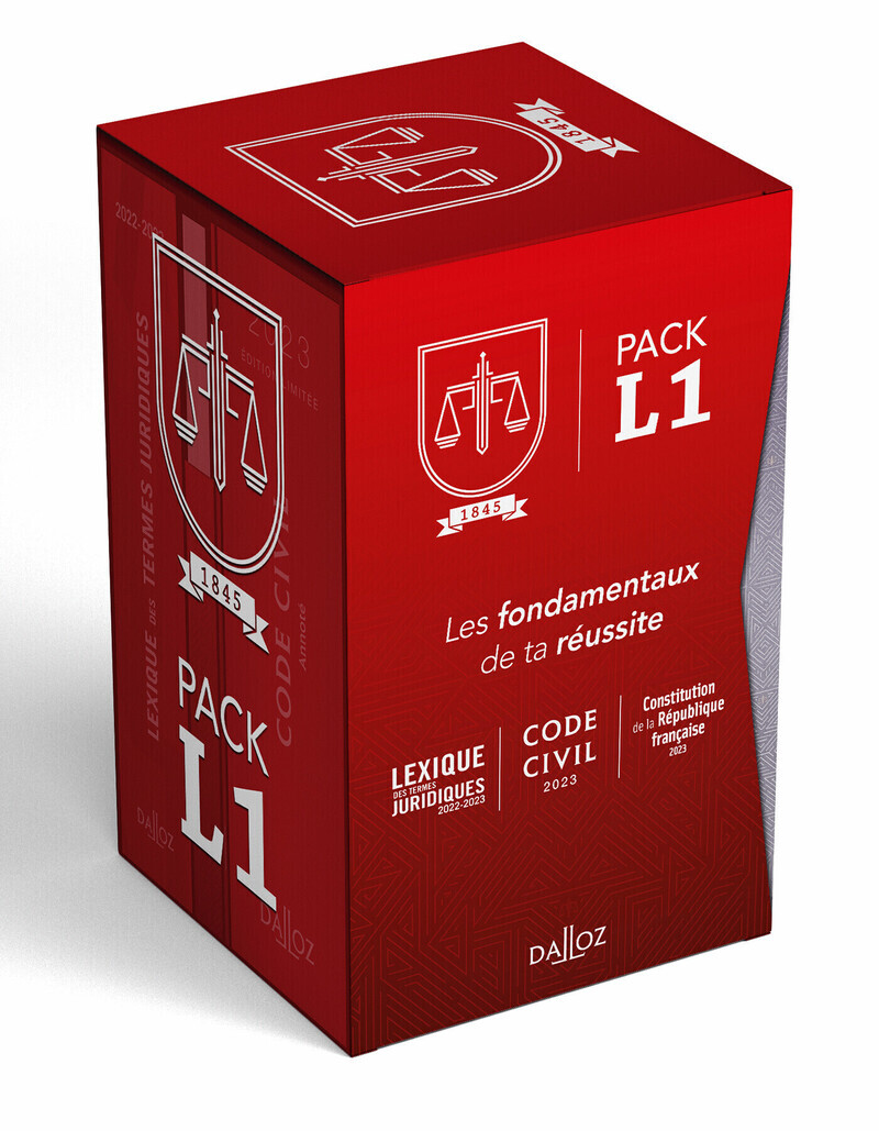 Pack L1 2023 : Code civil - Lexique des termes juridiques - Constitution de la République Fr 21ed