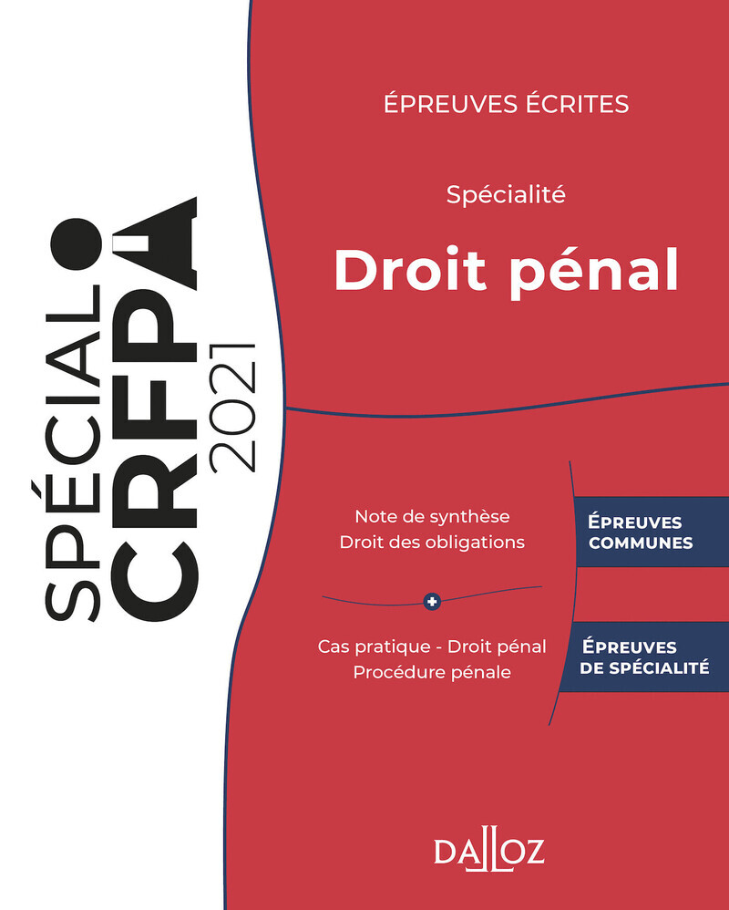 Épreuves écrites du CRFPA - Spécialité Droit pénal - Édition 2020
