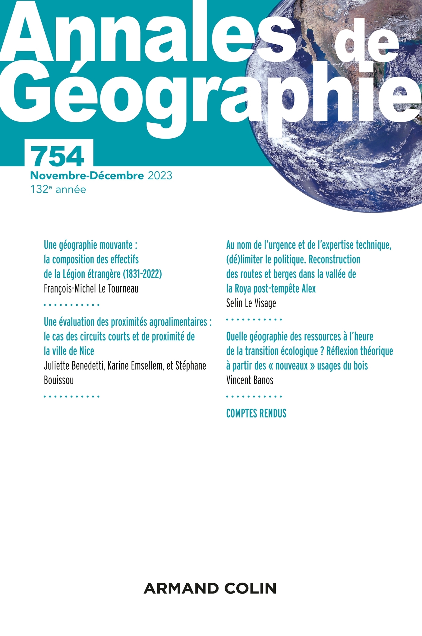 Annales de géographie - N°753 5/2023