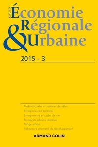 Revue d'économie régionale et urbaine n° 3/2015 Varia