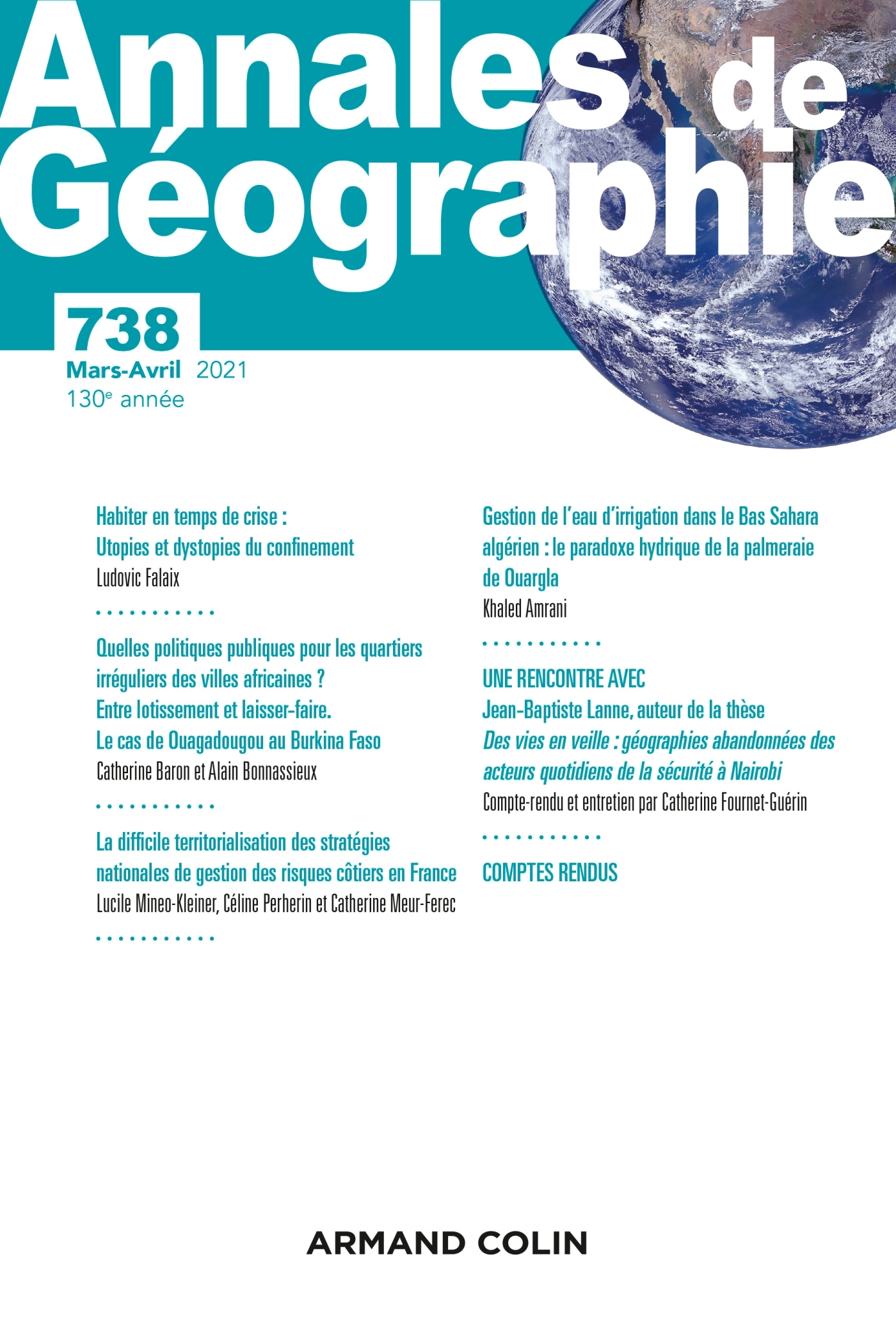 Annales de géographie - N° 738 2/2021 Varia