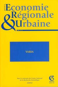 Revue d'économie régionale et urbaine  5/2006