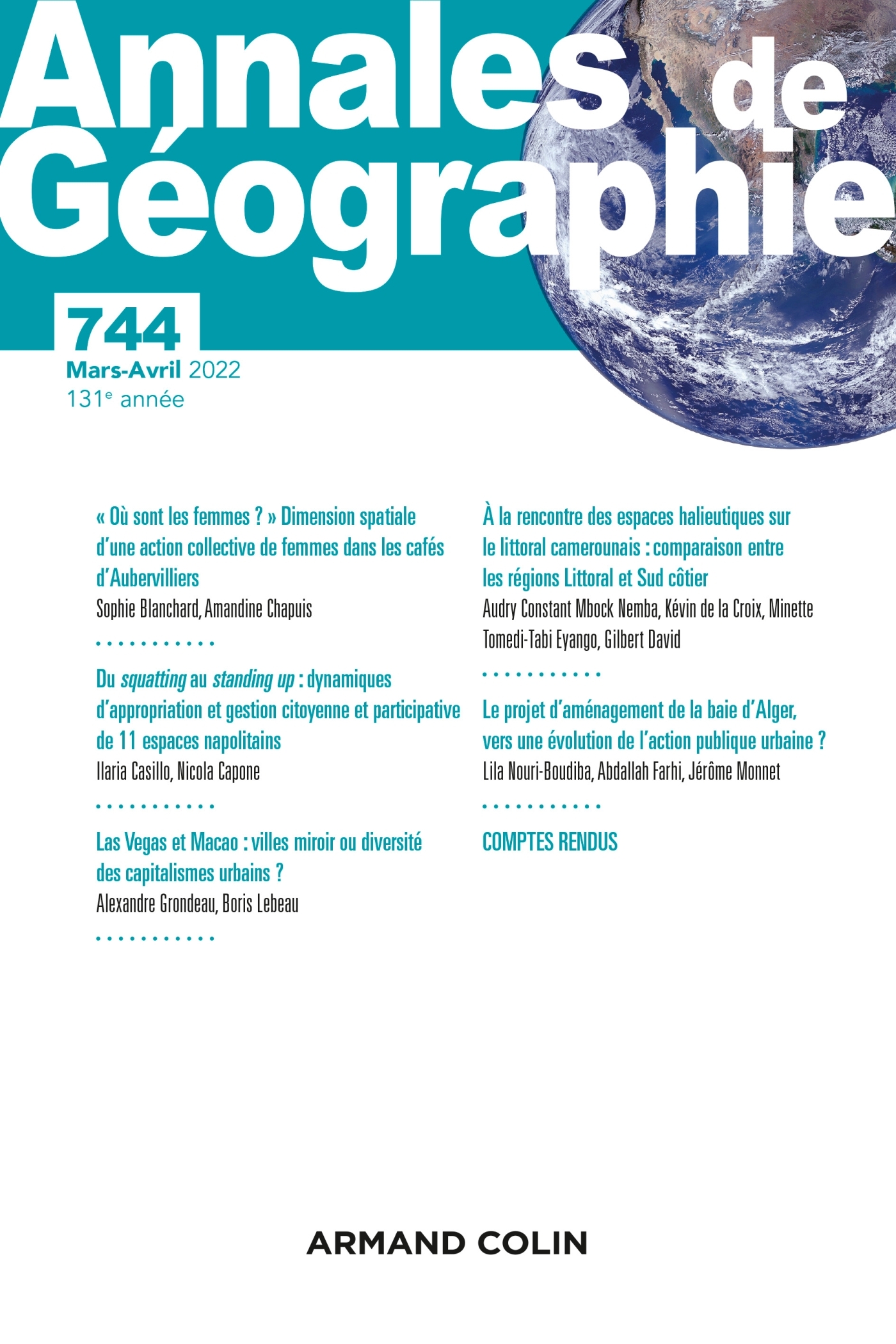 Annales de géographie - N° 744 2/2022 Varia