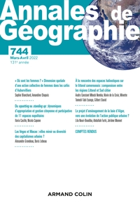 Annales de géographie - N° 744 2/2022 Varia