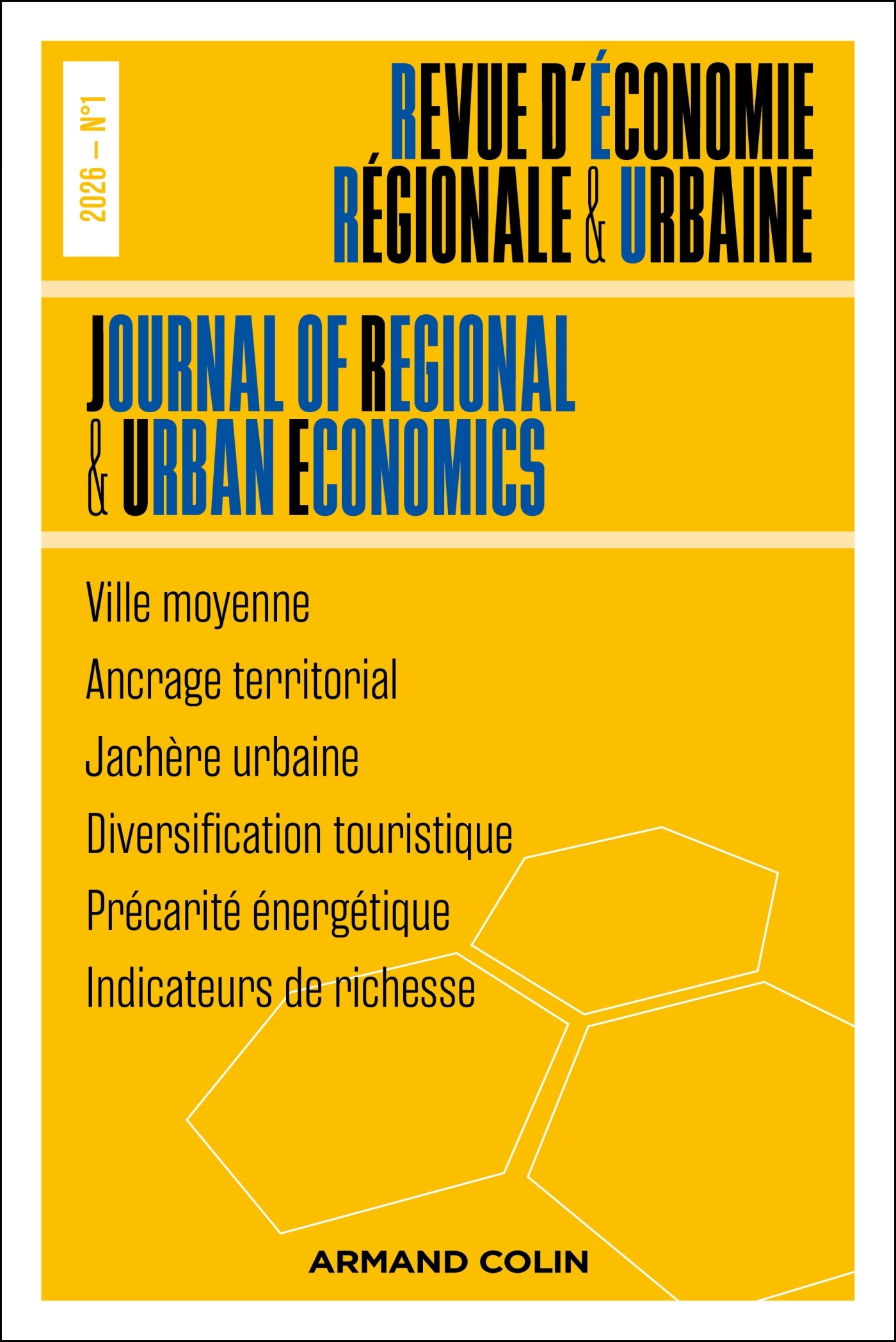 Revue d'économie régionale et urbaine Nº1/2026