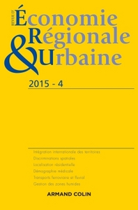 Revue d'économie régionale et urbaine n° 4/2015 Varia