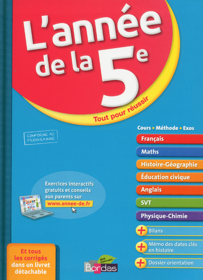 L'ANNEE DE LA 5E - TOUT POUR REUSSIR
