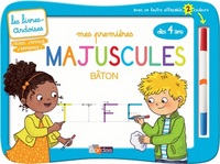 Les livres-ardoises - Mes premières majuscules bâton avec 1 feutre effacable 2 couleurs