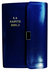 La Sainte Bible Segond 1910 - Bleu marine, similicuir, fermeture pression, souple, format miniature