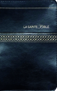La Sainte Bible Segond 1910 - Noir, similicuir, onglets, glissière, souple, format compact, tranche or
