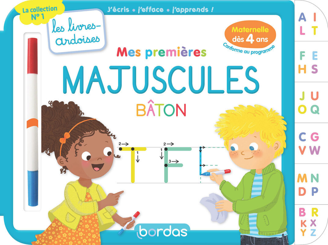 Les livres-ardoises - Mes premières majuscules bâton