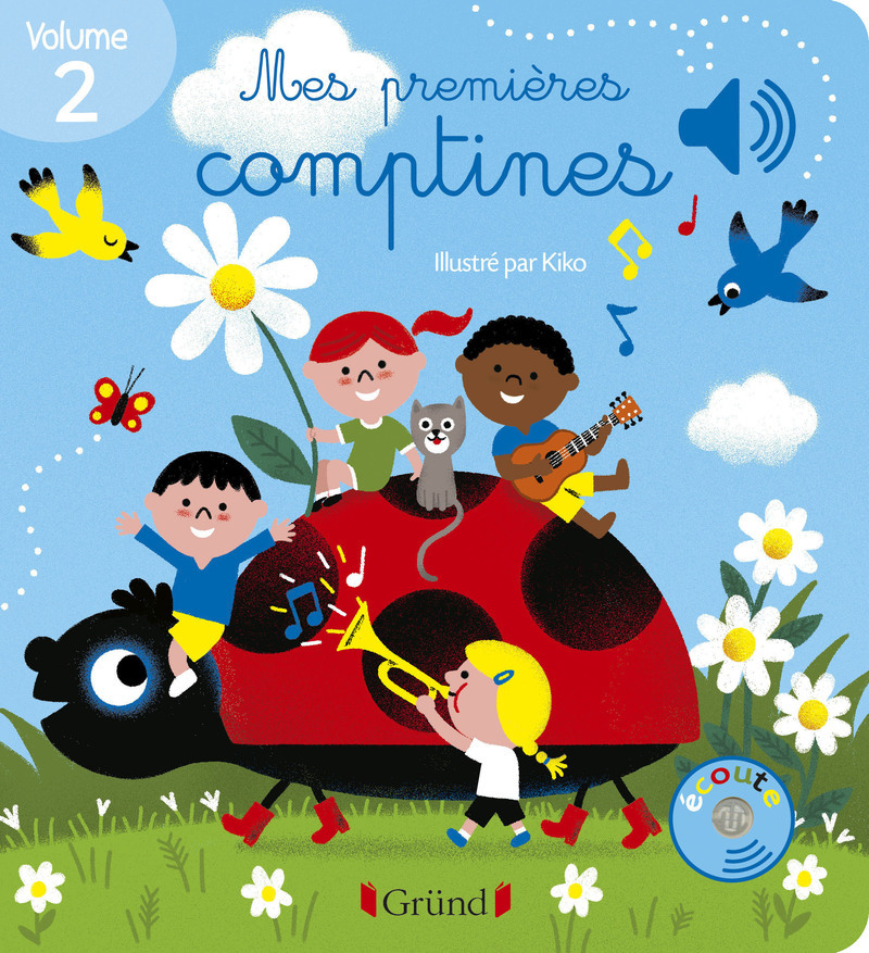 Mes premières comptines volume 2 - Livre sonore avec 6 puces - Dès 1 an