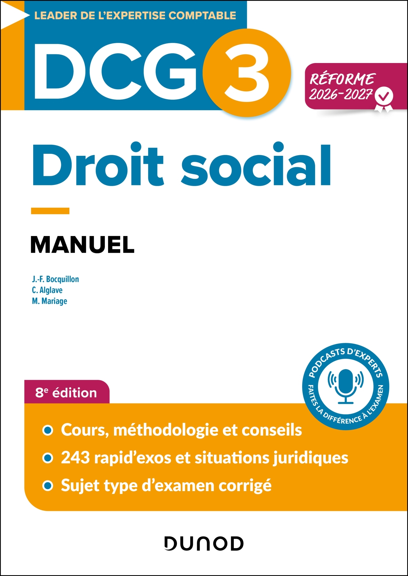 Couverture de Expert Sup n° 0 - DCG 3 - Droit social - Manuel - Réforme 2026-2027