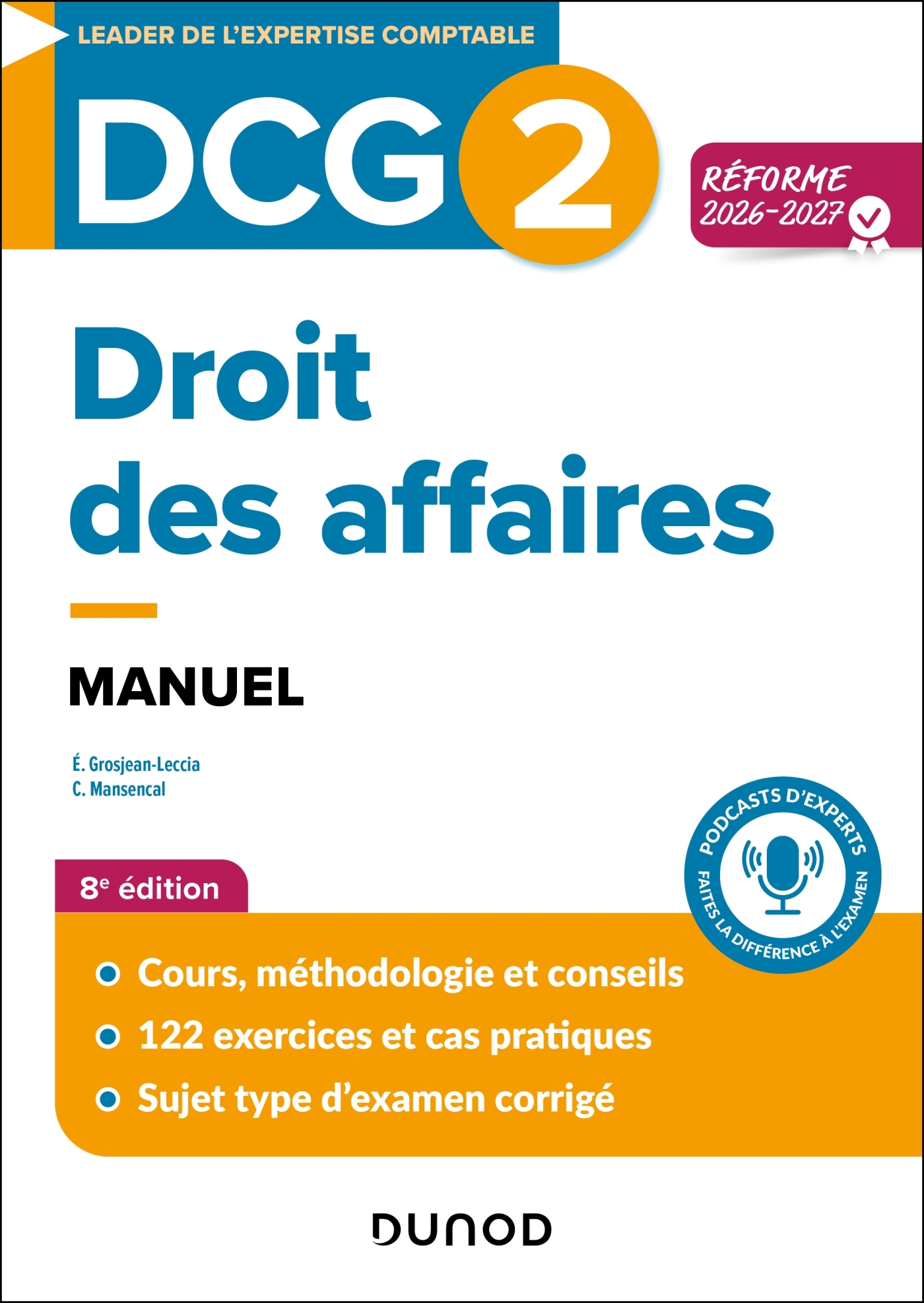 Couverture de Expert Sup n° 1 - DCG 2 Droit des affaires - Manuel - Réforme 2026-2027
