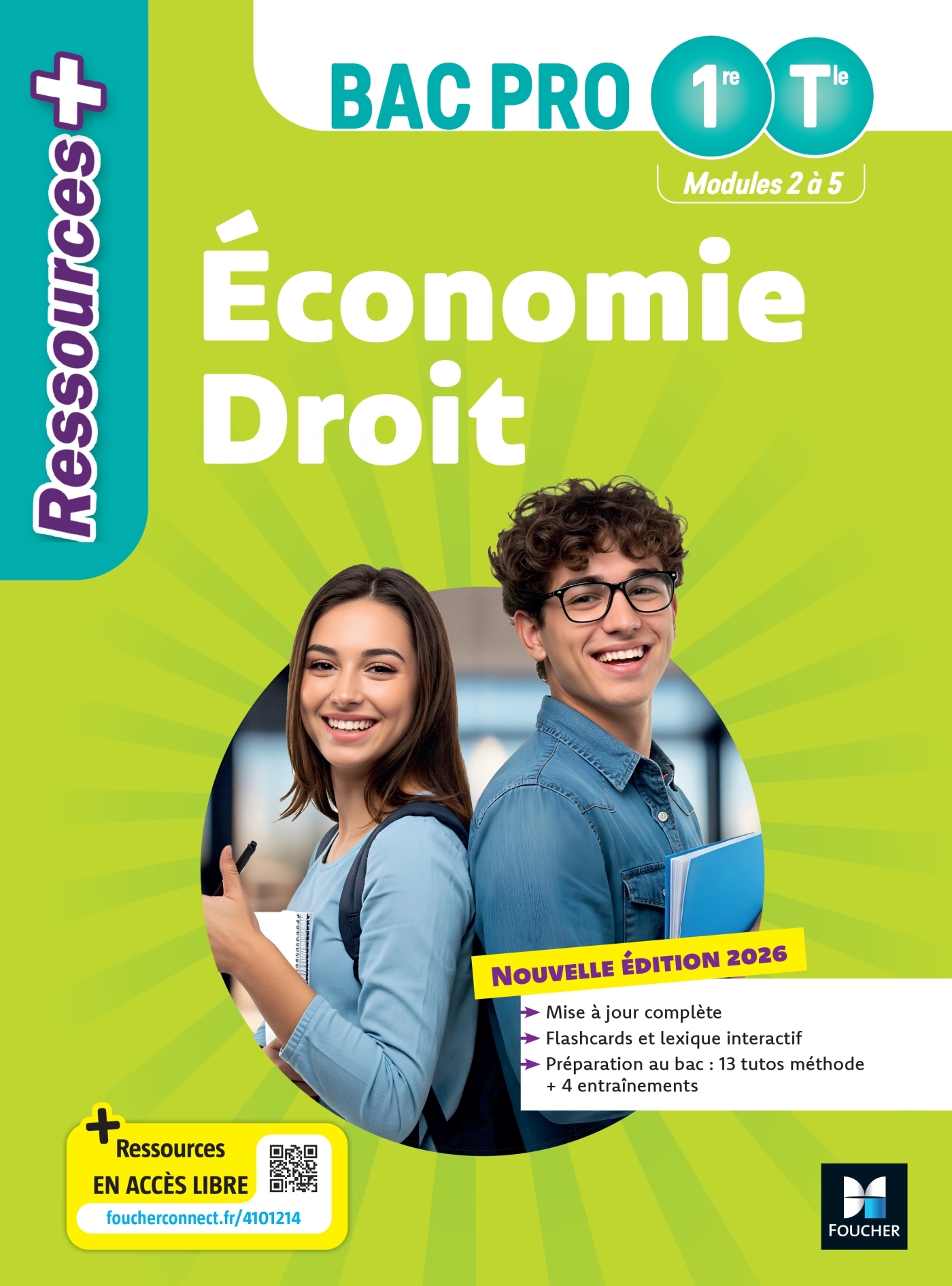 Couverture de Ressources Plus - Ressources Plus - Économie-Droit - 1re-Tle Bac Pro - Ed. 2026 - Livre élève