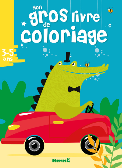 Couverture de GROS LIV COLO - Mon gros livre de coloriage (Croco voiture)