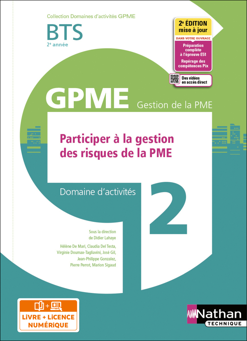 Couverture de DOM ACT BTS GPM - Domaine d'activité 2 - BTS 2ème année GPME (DOM ACT GPME) Livre + licence élève - 2022